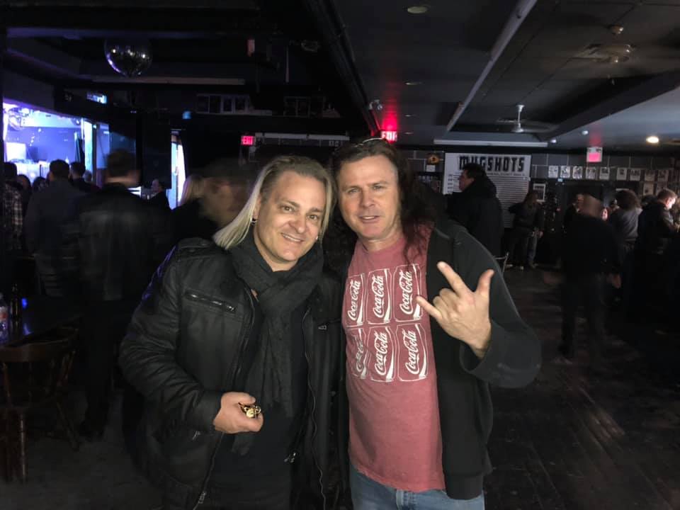 Ian K pictured with Dan todd from Platinum Blonde at a recent Anvil show in Toronto. All of the major players in the Toronto live music scene were there.