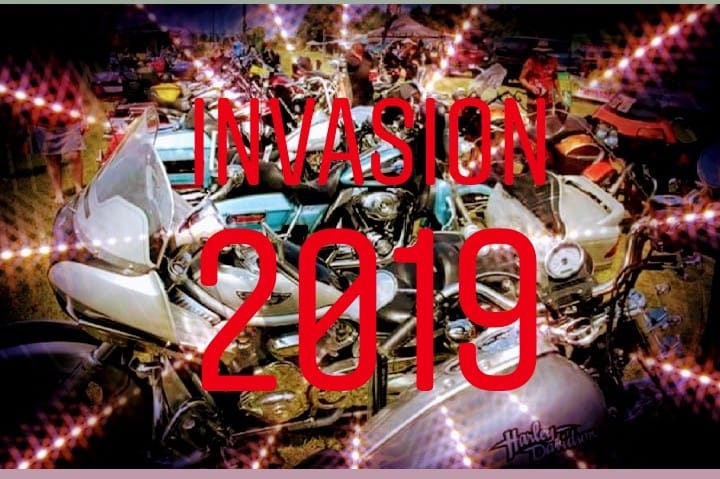 Kirkfield  Invasion Biker Festival promo poster for 2019. Ian K will be playing this evenet on August 9th, 2019.